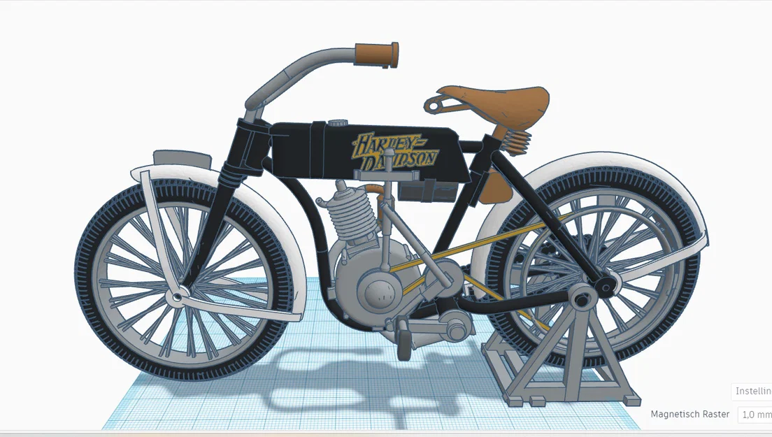 Mô hình xe mô tô cổ điển Harley Davidson 1910 - In 3D siêu chi tiết - Image 5