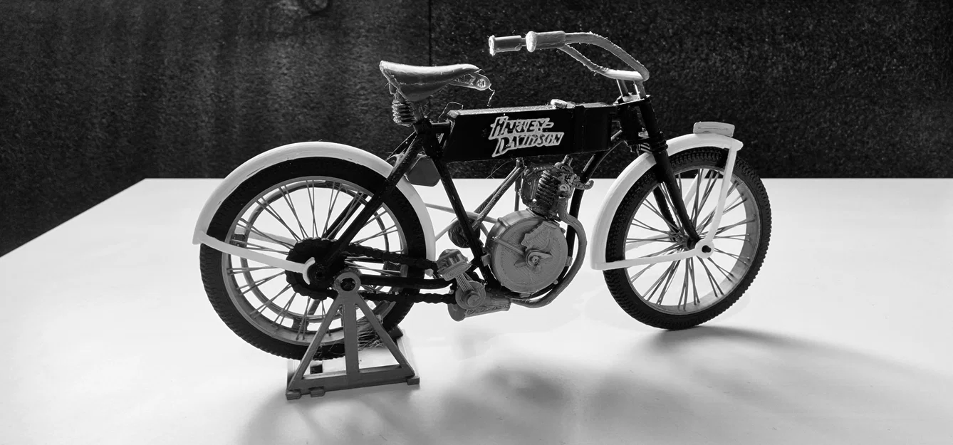 Mô hình xe mô tô cổ điển Harley Davidson 1910 - In 3D siêu chi tiết - Image 6