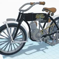 Mô hình xe mô tô cổ điển Harley Davidson 1910 - In 3D siêu chi tiết - Thumbnail 7