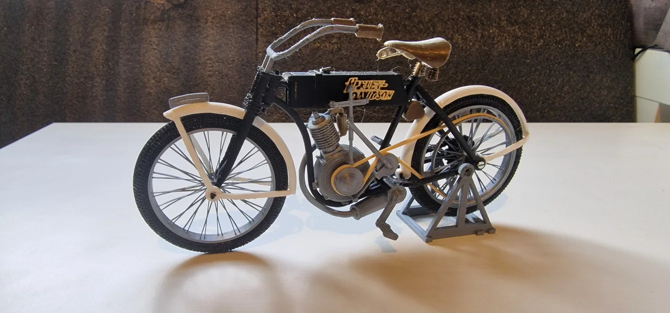 Mô hình xe mô tô cổ điển Harley Davidson 1910 - In 3D siêu chi tiết - Image 8