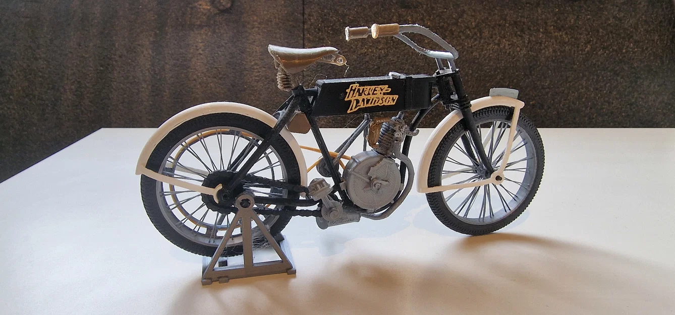 Mô hình xe mô tô cổ điển Harley Davidson 1910 - In 3D siêu chi tiết - Image 9