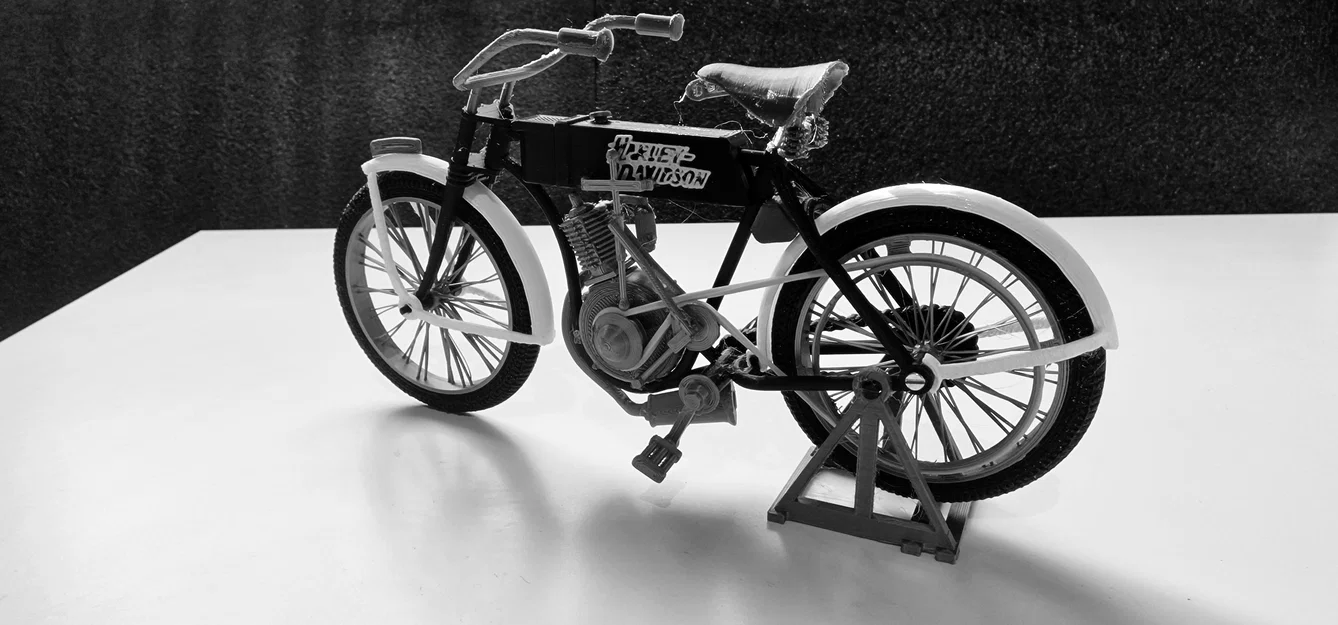 Mô hình xe mô tô cổ điển Harley Davidson 1910 - In 3D siêu chi tiết - Image 10