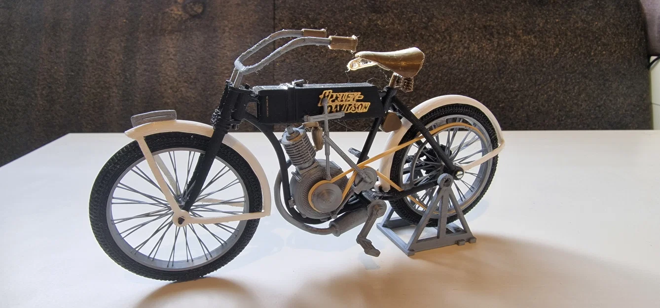 Mô hình xe mô tô cổ điển Harley Davidson 1910 - In 3D siêu chi tiết - Image 11
