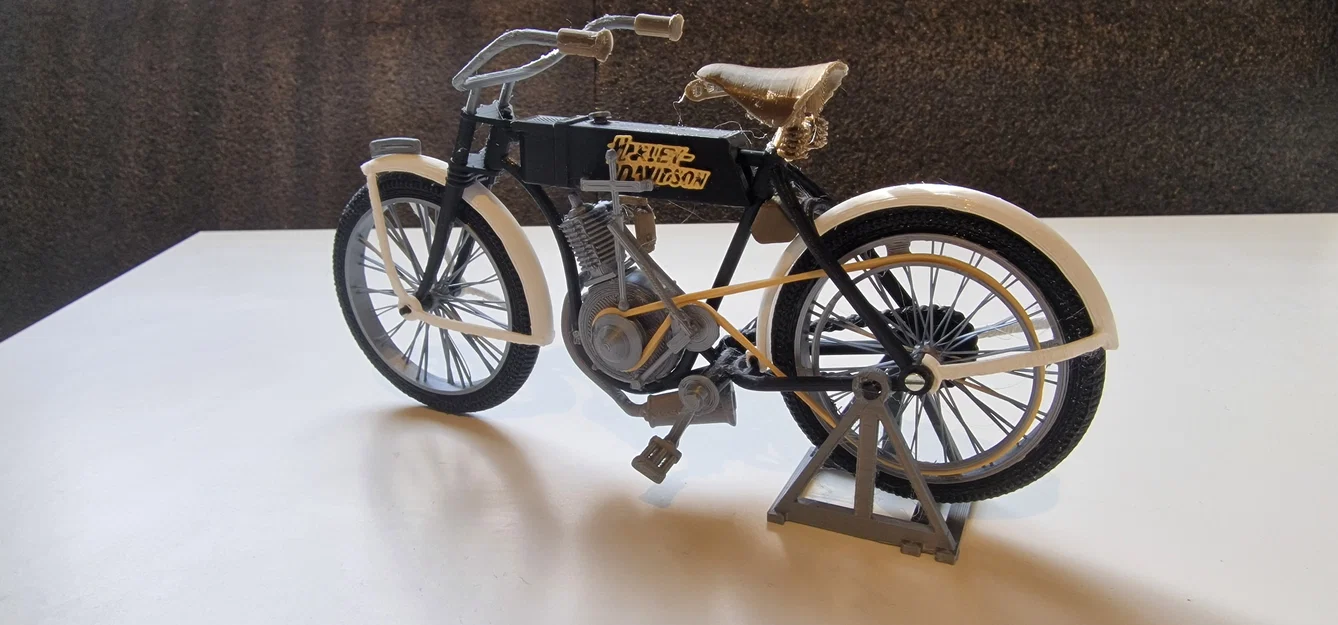 Mô hình xe mô tô cổ điển Harley Davidson 1910 - In 3D siêu chi tiết - Image 13