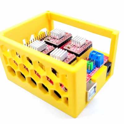 Vỏ Arduino Uno R3 + CNC Shield + nắp quạt 50x50