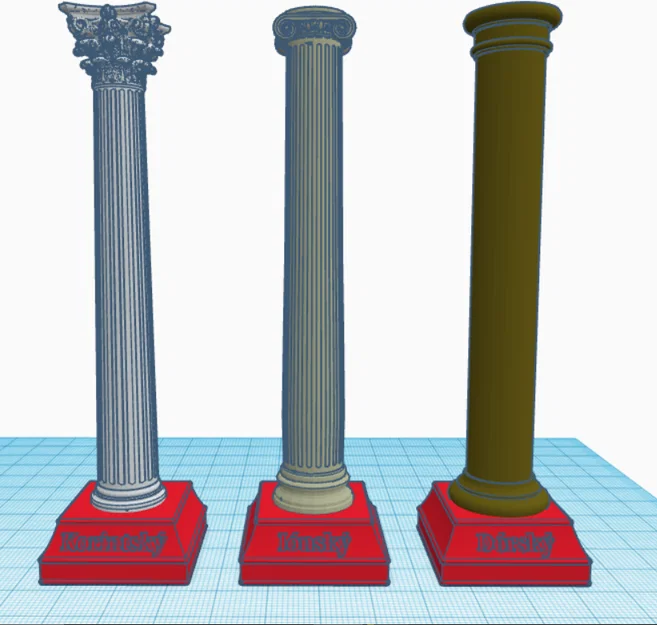 Bộ Mô Hình 3D Cột Hy Lạp Cổ Đại: Doric, Ionic và Corinthian - Image 1