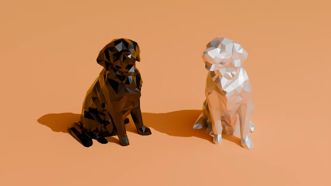 Low Poly Golden Retriever - Image 1