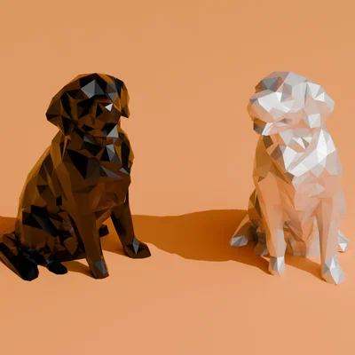 Low Poly Golden Retriever