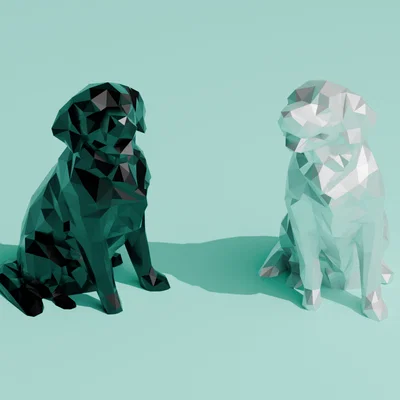 Low Poly Golden Retriever