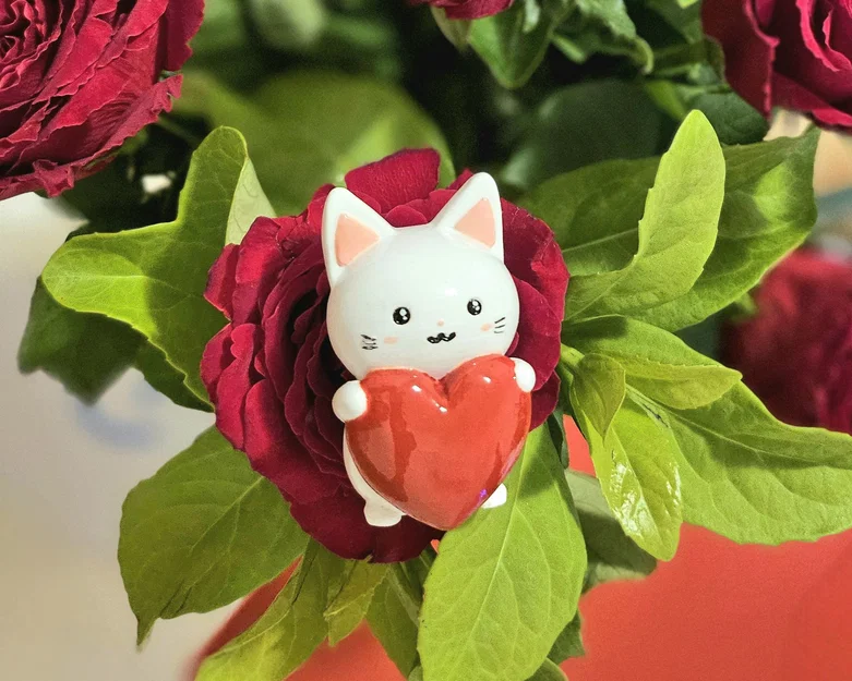 Love Heart Kitty - Mèo ôm trái tim dễ thương - Image 1