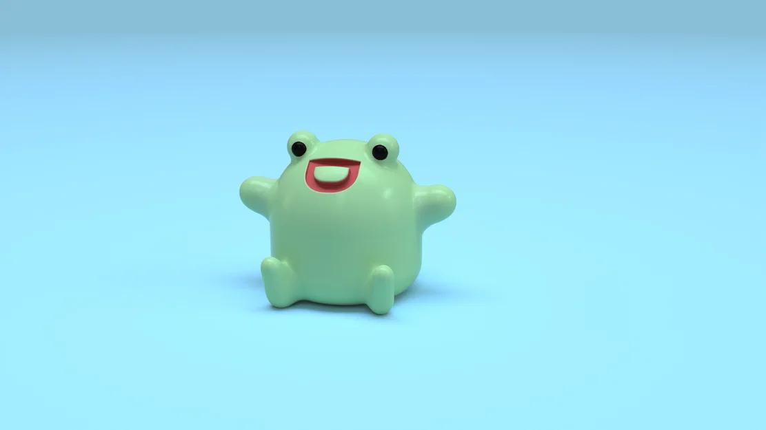 Mô hình ếch con Froog dễ thương - Mẫu in 3D trang trí bàn làm việc - Image 1
