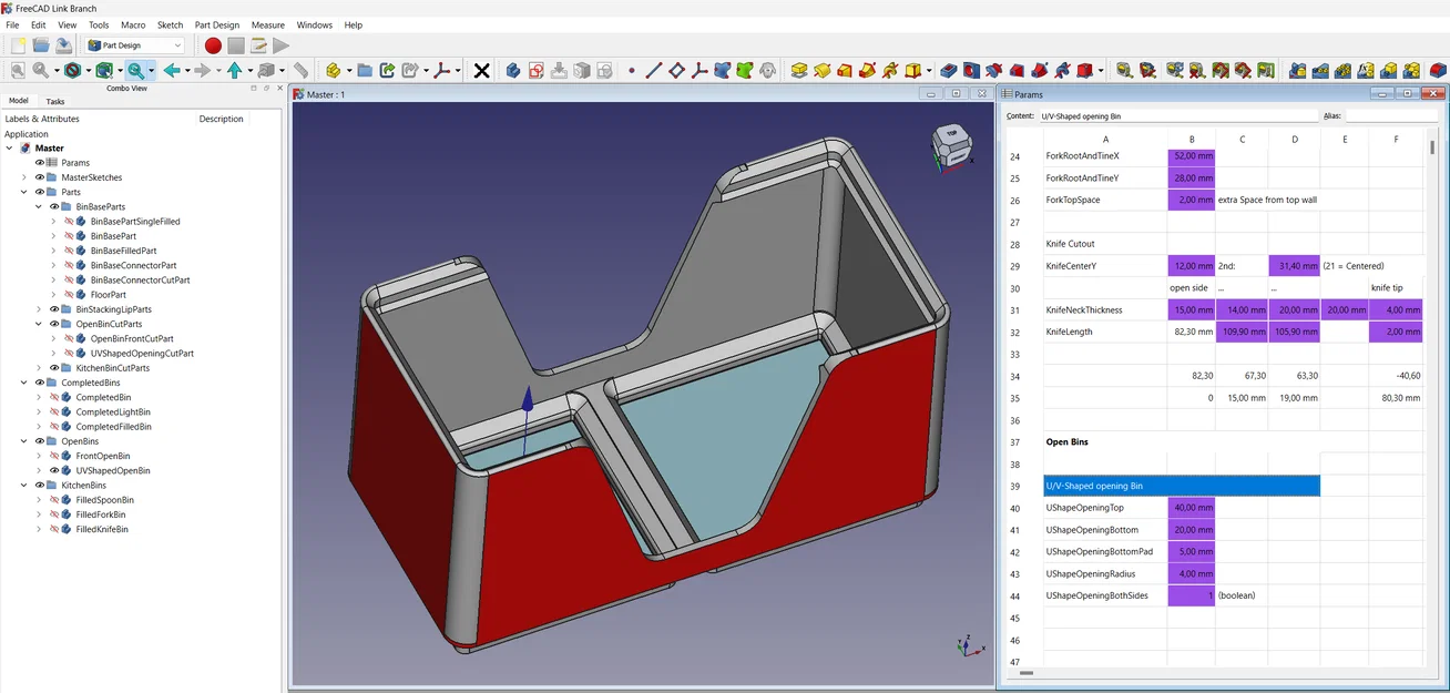 Các khay Gridfinity parametric cho ngăn kéo bếp (Gridfinity-FreeCAD) - Image 1