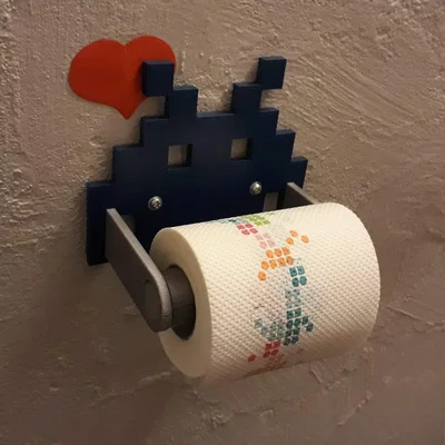 Giá treo giấy vệ sinh Space Invader - Thiết kế 3D độc đáo