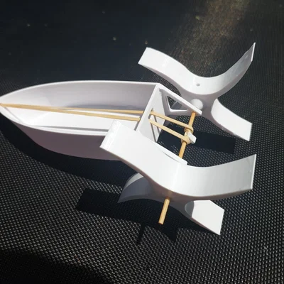 Mô hình thuyền đồ chơi in 3D chạy bằng dây thun thú vị
