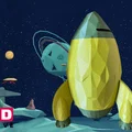 Heo đất tiết kiệm hình rocket Low Poly - Retro Rocket Ship - Thumbnail 1