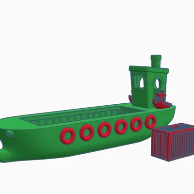 Mô hình tàu chở container bCOS-Benchy in 3D độc đáo