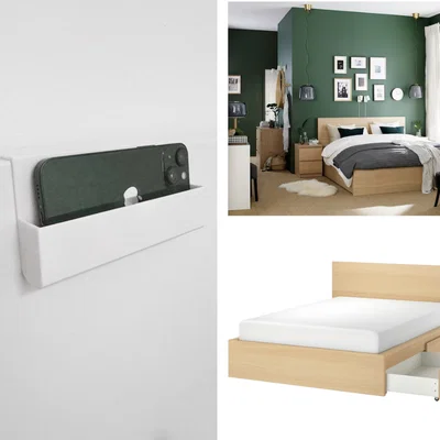 Giá treo điện thoại 3D tiện lợi cho giường IKEA Malm