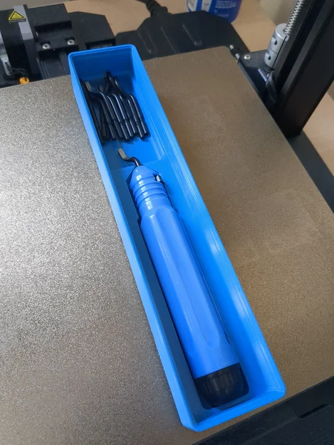 Khay Gridfinity xếp chồng cho deburring tool và lưỡi dao (5x1) - Image 1