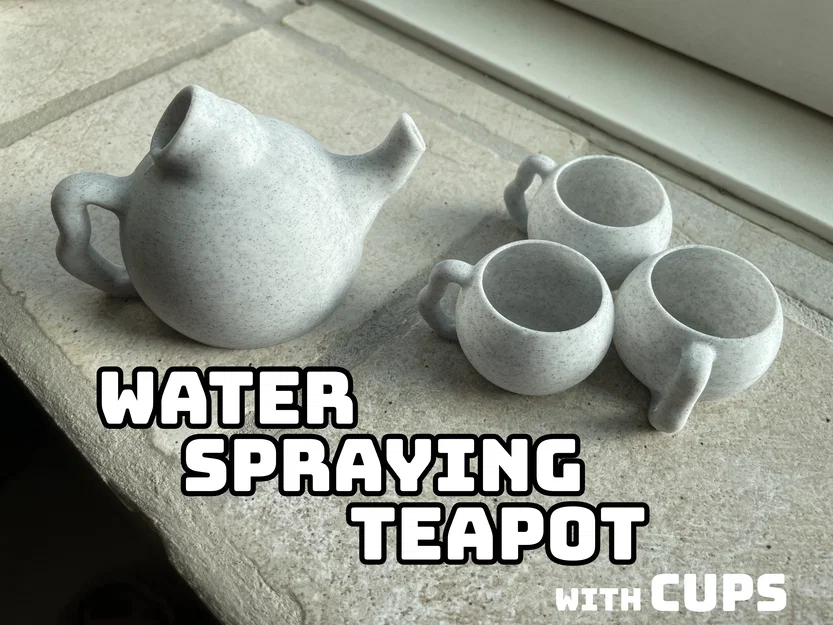 Ấm trà xịt nước kèm ly (Water spraying Teapot with cups) - Image 1