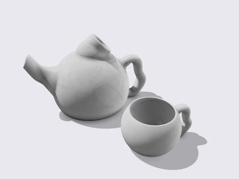 Ấm trà xịt nước kèm ly (Water spraying Teapot with cups) - Image 3