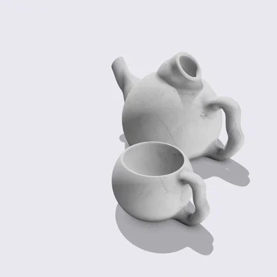 Ấm trà xịt nước kèm ly (Water spraying Teapot with cups)