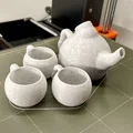 Ấm trà xịt nước kèm ly (Water spraying Teapot with cups) - Thumbnail 7