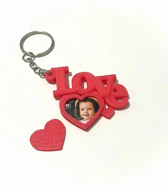 Móc khóa khung ảnh Love - Món quà Valentine 3D ấn tượng - Image 1