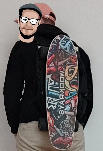 Móc treo balo để mang skateboard - Image 2