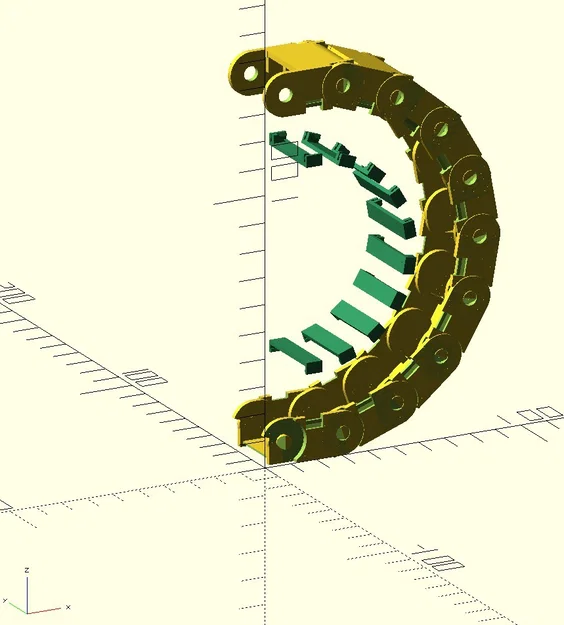 Cable chain tham số có vách ngăn cáp (Parametric cable chain with cable separators) - Image 1