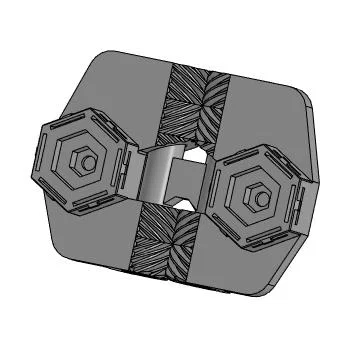 Khớp nối bản lề Honeycomb Wall (Loop Connector) in 3D - Image 1