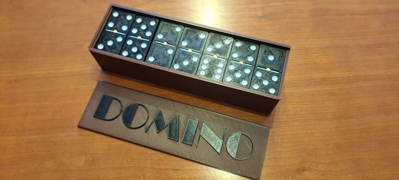 Bộ cờ Domino cổ điển in 3D kèm hộp đựng sang trọng - Image 1