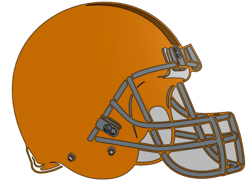 Mô hình logo mũ bảo hiểm Cleveland Browns NFL 3D - Image 1