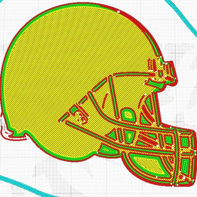 Mô hình logo mũ bảo hiểm Cleveland Browns NFL 3D