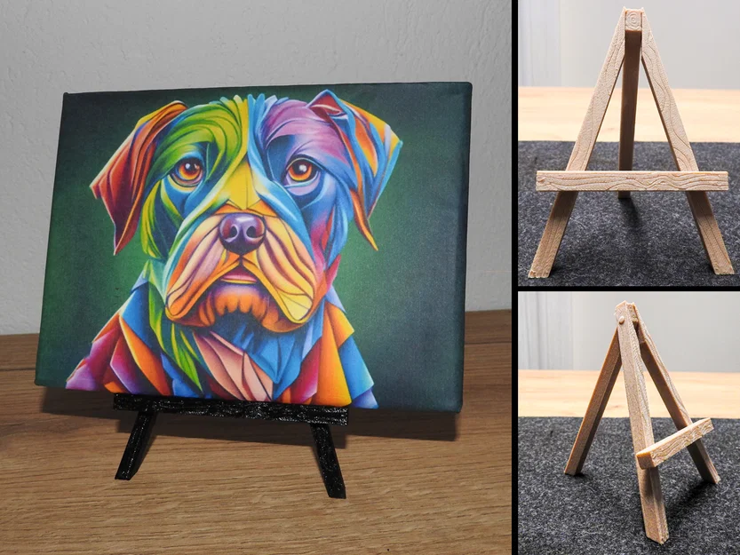 Giá đỡ tranh mini (Mini Easel) in 3D vân gỗ decor độc đáo - Image 1