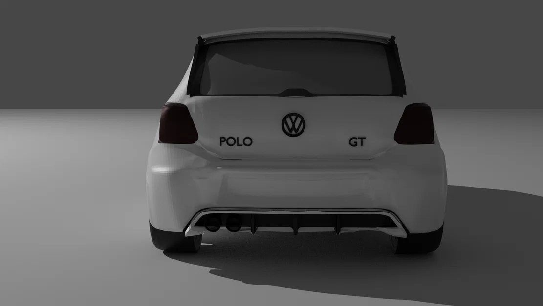 VW Polo Blue GT – mẫu 3D hạ gầm, thêm splitter & diffuser - Image 2