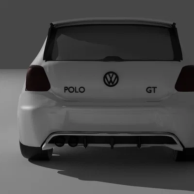 VW Polo Blue GT – mẫu 3D hạ gầm, thêm splitter & diffuser