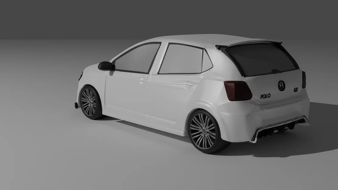 VW Polo Blue GT – mẫu 3D hạ gầm, thêm splitter & diffuser - Image 3