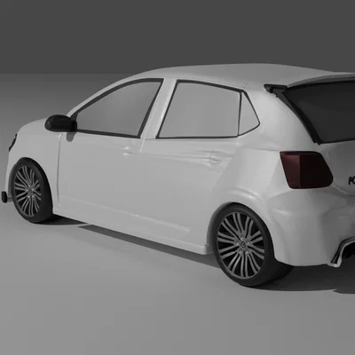 VW Polo Blue GT – mẫu 3D hạ gầm, thêm splitter & diffuser