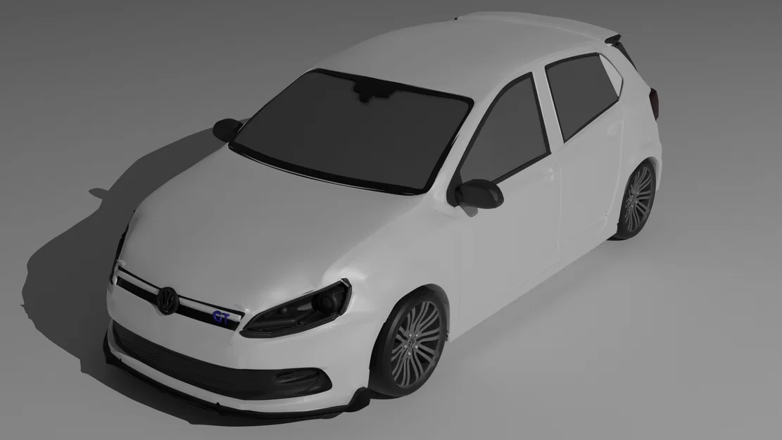 VW Polo Blue GT – mẫu 3D hạ gầm, thêm splitter & diffuser - Image 4
