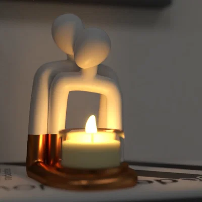 Khay Đựng Nến Hình Cặp Đôi Tối Giản Cho Không Gian Gia Đình