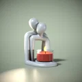Khay Đựng Nến Hình Cặp Đôi Tối Giản Cho Không Gian Gia Đình - Thumbnail 5