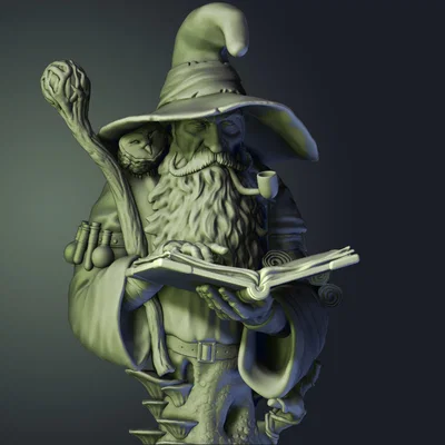 Mô hình tượng bán thân Druid (Pháp sư) ấn tượng cho người yêu thích 3D