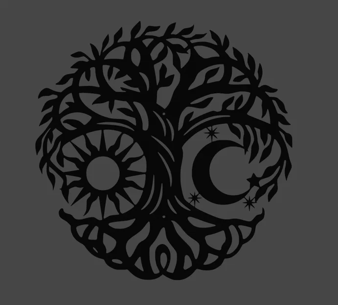 Mẫu in 3D treo tường Cây Đời Sống (Tree of Life) Nhật Nguyệt tinh tế - Image 1