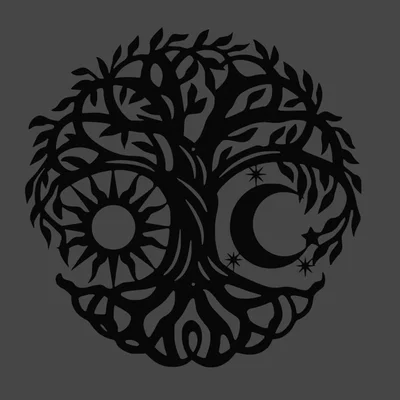 Mẫu in 3D treo tường Cây Đời Sống (Tree of Life) Nhật Nguyệt tinh tế