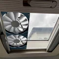 Prototype: Bộ gá 2 quạt 140mm cho cửa sổ nóc camper van 400mm - Thumbnail 1