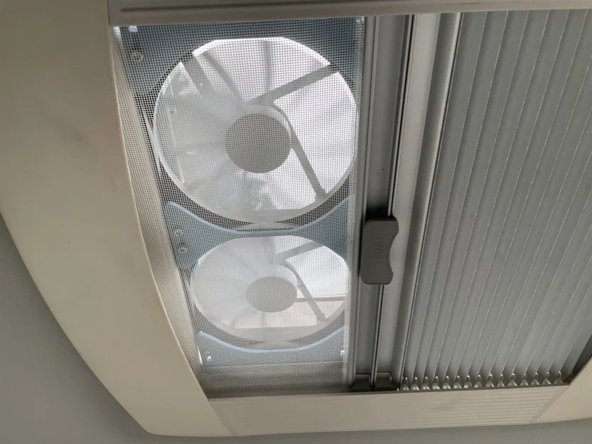 Prototype: Bộ gá 2 quạt 140mm cho cửa sổ nóc camper van 400mm - Image 3