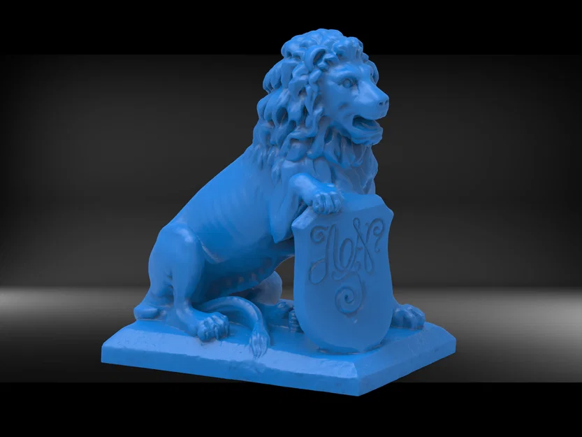 Chateau Lion – Tượng sư tử kèm khiên huy hiệu - Image 1