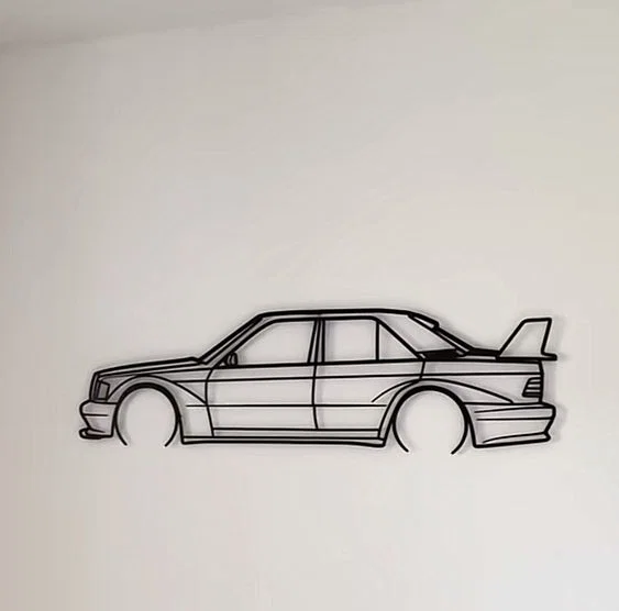 Mô hình treo tường trang trí xe Mercedes Benz 190E Evo 2D - Image 1