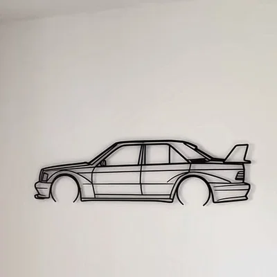Mô hình treo tường trang trí xe Mercedes Benz 190E Evo 2D