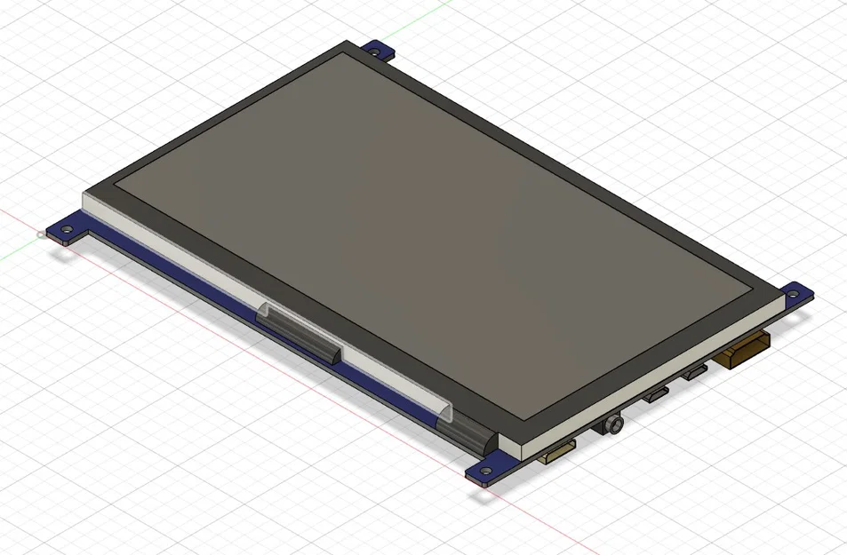 Mô hình 3D màn hình LCD 7 inch Waveshare thiết kế trên Fusion 360 - Image 1